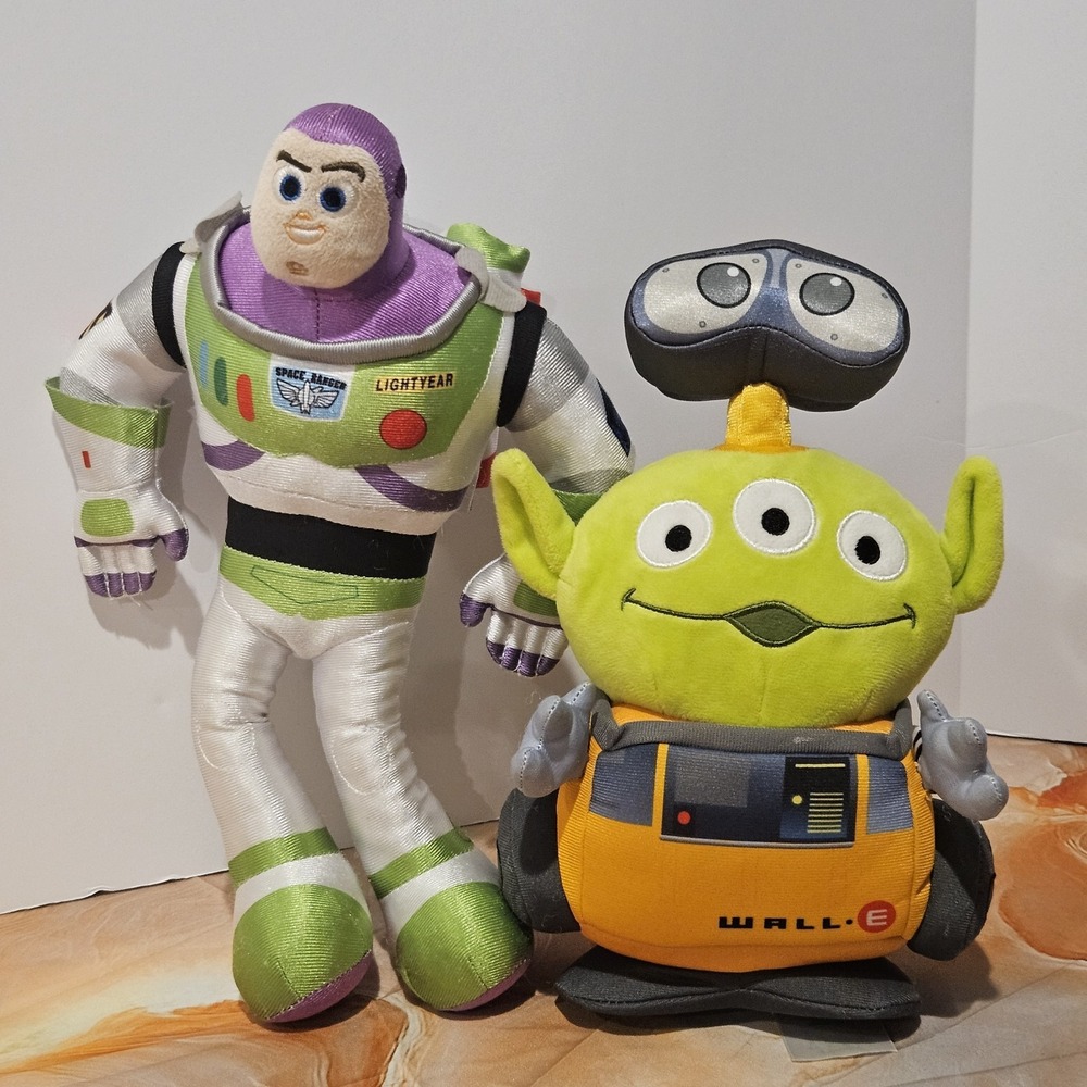 Disney Pixar Alien Remix WALL-E + Buzz Lightyear Plush Bundle Toy Story